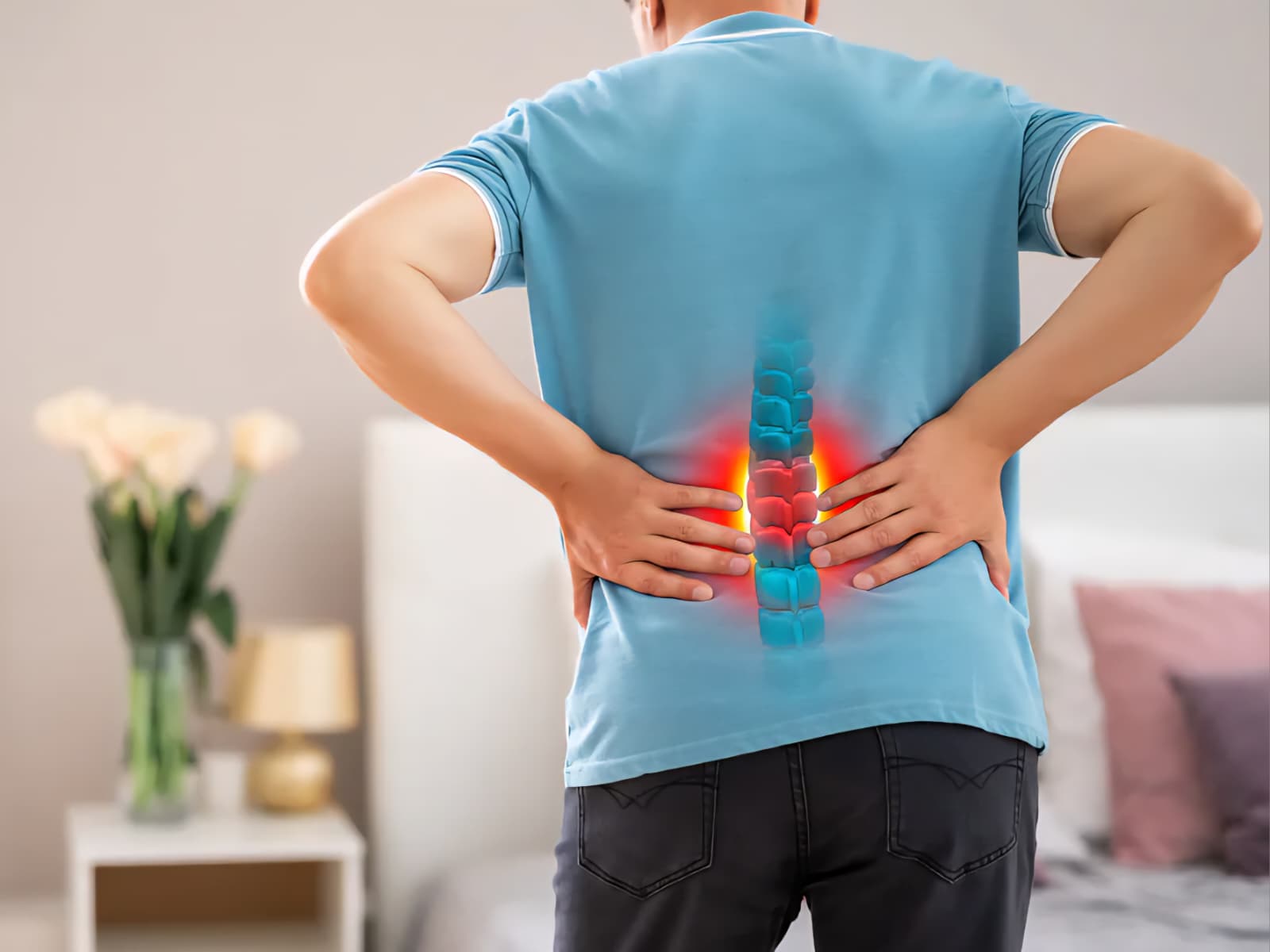 Pacient care ajunge la ședința de fizioterapie pentru durerea de spate la Centrul Medical TenDays Ploiești