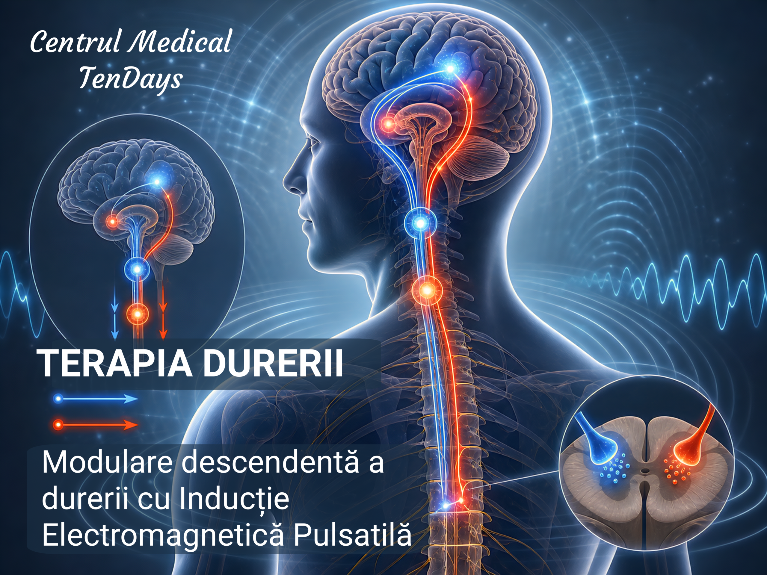 Fizioterapie în Ploiești pentru reducerea durerii cronice prin terapia PEMF și modularea sistemului descendent al durerii (DPMS),
